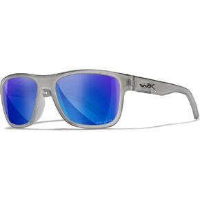 Wiley X Ovation Captivate Polarized Sunglasses, Safety Glasses for Men and Women, UV Eye Protection for Shooting, Fishing, Biking, and Extreme Sports, Matte Slate Frames, Blue Mirror Tinted Lenses in Kuwait