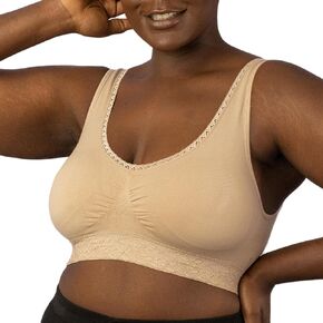Coobie Women's Seamless Bra with Lace Trim Shapermint Bra Plus Size Mastectomy Bra Comfort Wireless Bra for Women