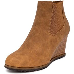 Nautica Womens Wedge Boot Casual Fashion High Heel Ankle Booties (Lace-Up/Slip-On)