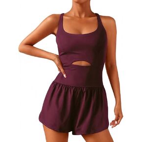 Workout Onesie Romper Jumpsuits for Women, Sleamless Athletic Gym Yoga Work Out Bodycon One Piece Jumpsuit