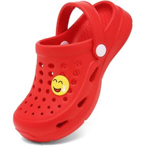 Toddler Boys and Girls Garden Clogs Slip on Water Shoes Children Sandals for Indoor Outdoor Red Little Kid 12-13