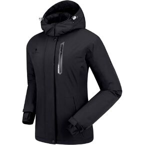CAMEL CROWN Women's Ski Jacket with Hood Winter Thicken Windproof Raincoat Warm Fleece Mountain Female Coat