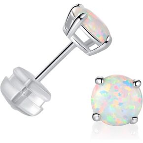 GEMSME 10K الصلبة الأصفر/الأبيض/الوردي الذهب 6.00 مللي متر جولة النار أوبال أقراط هيبوالرجينيك هدية مجوهرات للنساء in Kuwait