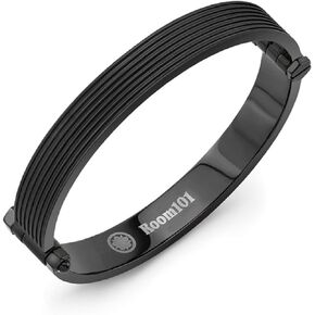 Stainless Steel 10mm Striped or Matte Finish Mens Bangle Bracelet, 8" - Choise of Style