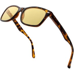 VITENZI Night Vision Glasses for Men and Women Anti Glare Safety for Night Day Driving HD Yellow Tinted Sunglasses Prato
