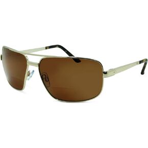 Just Chillin' Aviator Bifocal Sunglasses - Metal Frame Bifocal Polarized Sunglasses - Polarized Aspheric Lens