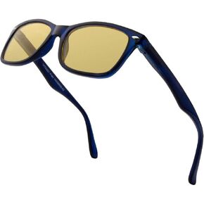 VITENZI Night Vision Glasses for Men and Women Anti Glare Safety for Night Day Driving HD Yellow Tinted Sunglasses Prato