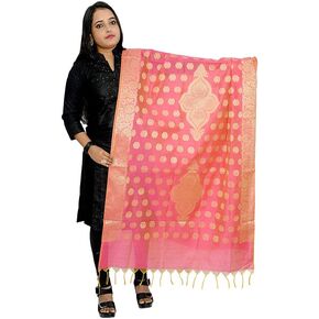 وشاح حريمي من Pramila Fashion مصنوع من القطن والحرير Zari Work Banarasi Dupatta Banarasi Dupatta للنساء للفستان (013)