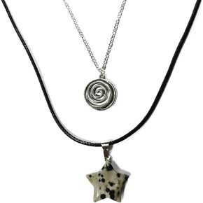 Caiyao Eboy Egirl Punk Necklace Set Indie Stuff Natural Star Shape Stone Choker Gothic Y2K Swirl Pendant Necklace for Women Girl Summer Beach Jewelry