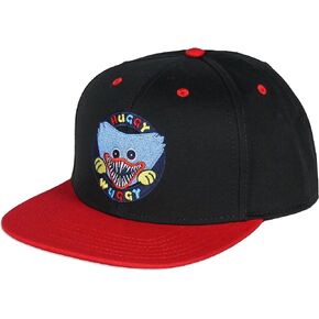 Poppy Playtime Huggy Razor Teeth Grin Adjustable OSFM Hat Cap for Men and Women Flat Brim Black