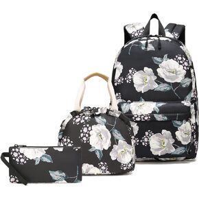 School backpack for Teen Girls Women Travel Laptop Backpack College Bookbag Kids Backpack with Lunch Bag Pencil Bag