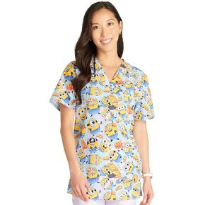 Tooniforms Men & Women Scrubs Top Print V-Neck TF688