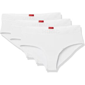HUGO Women's 3-Pack Tonal Logo Cotton Stretch Hipster Briefs