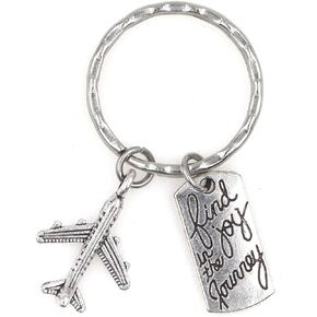 Find Joy in the Journey Graduate Retirement Moving House Inspirational Quote Gift Pilot Flight Attendant Airline Flying Sky Traveler Vacationer Jet Set Aircraft Airliner Captain Airplane Keychain 110N