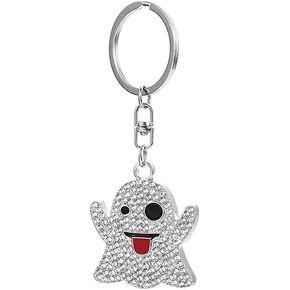 Fuqimanman2020 Lovely Halloween Ghost Keychain Cartoon Ghost Pendant Keychain Funny BFF Gift Halloween Jewelry