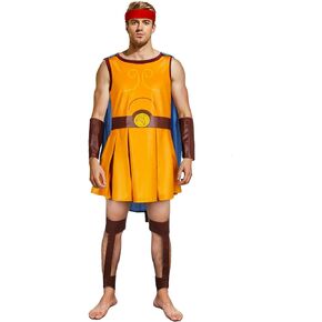 Ancient Roman Gladiator Solider Costume Men Blue Cape Cloak with Wrist Leg Sleeve Suits Spartan Cosplay Outfits