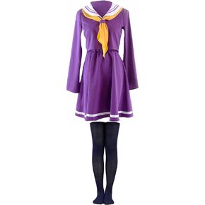 XCJLW Shiro Cosplay Costume School Girls Sailor Dress Uniform with Stocking