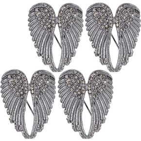 4Pcs Angel Wing Pin Brooch Unisex Crystal Angel Wing Corsage Pin Brooch Cardigan Breastpin Clip Lapel Pin Coat Badges for Tuxedo Blazer Cardigan Sweater Dress Jewelry
