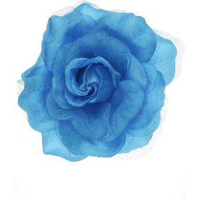 Women's Multifunction Rose Flower Sheer Petal Brooch Pin Hair Tie Clip