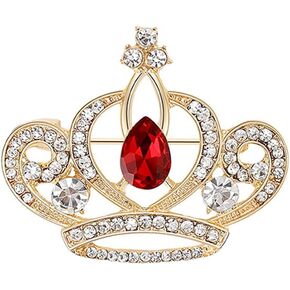 Rhinestone Crown Brooch Pin Women Girls Queen Princese Crown Lapel Pin Badge for Dress Suit Coat Sparkling Crown Shape Corsage for Mother's Day Gift Women Girls Fashion Breastpin Jewelry