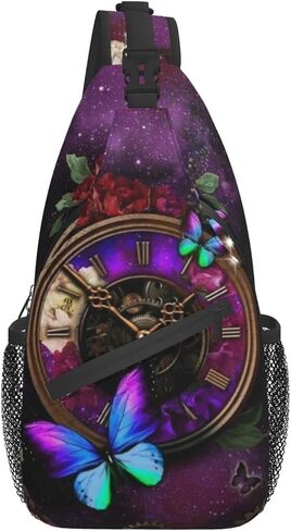 حقيبة Steampunk Sling حقيبة كروس على الصدر Daypack حقيبة ظهر كاجوال حقيبة كتف على مدار الساعة للسفر والمشي لمسافات طويلة in Kuwait
