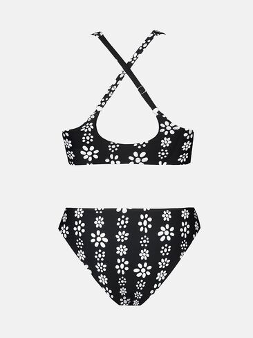 CUPSHE Women's Two Piece Tie Front Crisscross Back Floral Print Bikini Set in Saudi Arabia