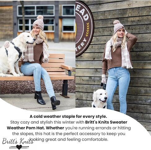 سترة Britt's Knits للطقس منقوشة وقبعة محبوكة من القطيفة للنساء in Kuwait