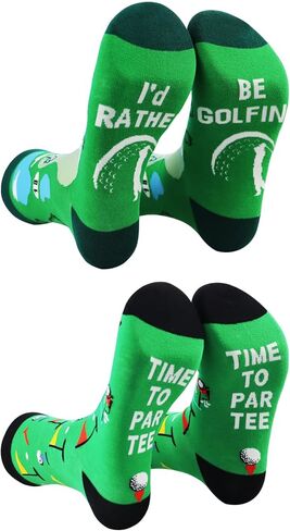 Qlvexkah 2 Pairs Golf Gifts for Women and Men, Stitched Unique Novelty Funny Socks for Dad Husband Father in Kuwait