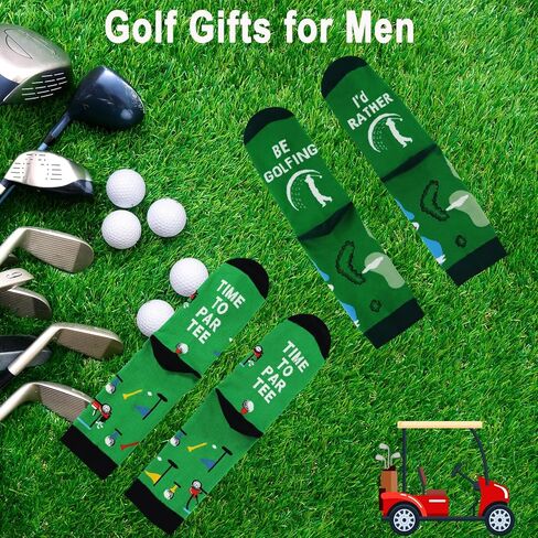 Qlvexkah 2 Pairs Golf Gifts for Women and Men, Stitched Unique Novelty Funny Socks for Dad Husband Father in Kuwait