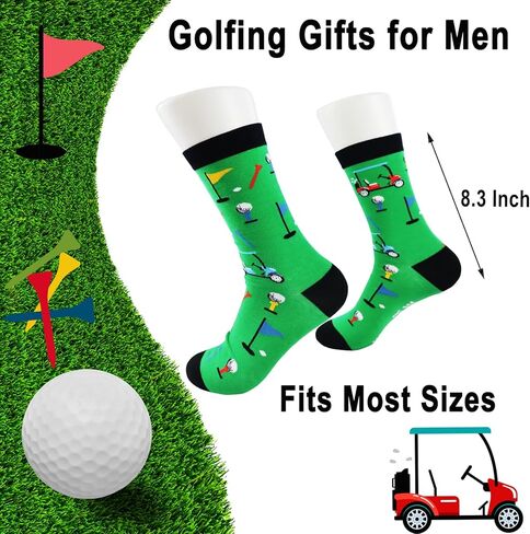 Qlvexkah 2 Pairs Golf Gifts for Women and Men, Stitched Unique Novelty Funny Socks for Dad Husband Father in Kuwait
