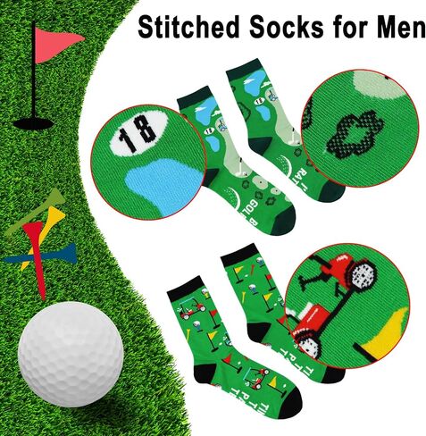 Qlvexkah 2 Pairs Golf Gifts for Women and Men, Stitched Unique Novelty Funny Socks for Dad Husband Father in Kuwait
