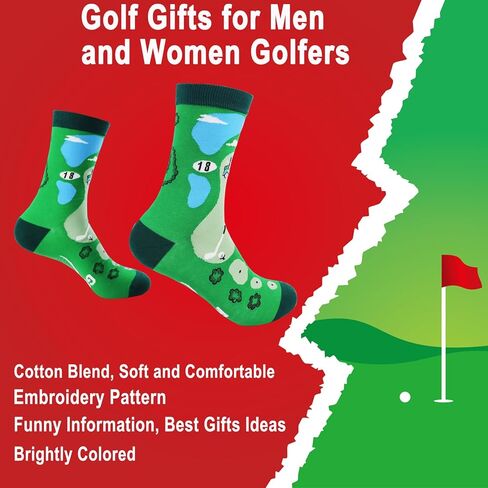 Qlvexkah 2 Pairs Golf Gifts for Women and Men, Stitched Unique Novelty Funny Socks for Dad Husband Father in Kuwait