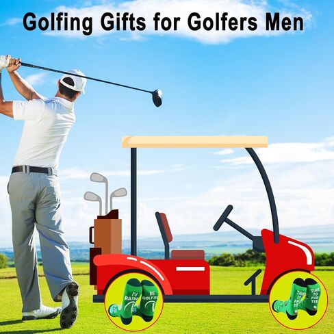 Qlvexkah 2 Pairs Golf Gifts for Women and Men, Stitched Unique Novelty Funny Socks for Dad Husband Father in Kuwait