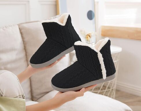 SVEN HOME Women's Slippers boots Indoor Fuzzy Lining Warm Soft Booties Bedroom shoes in Saudi Arabia