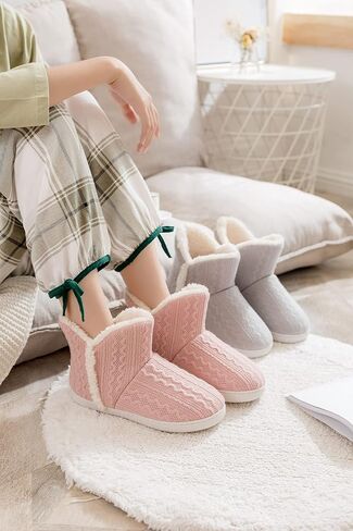 SVEN HOME Women's Slippers boots Indoor Fuzzy Lining Warm Soft Booties Bedroom shoes in Saudi Arabia