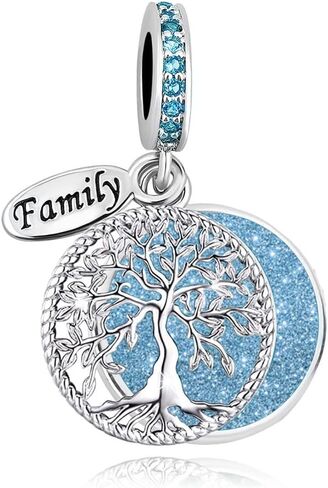 سحر شجرة العائلة الزرقاء المتلألئة متوافق مع أساور باندورا in Kuwait