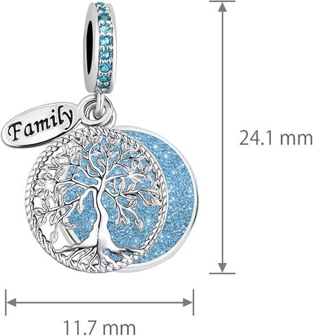 سحر شجرة العائلة الزرقاء المتلألئة متوافق مع أساور باندورا in Kuwait