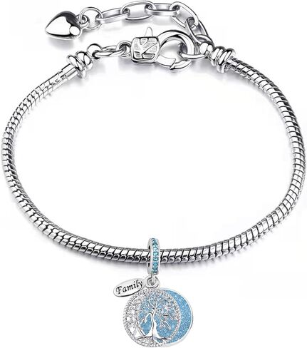 سحر شجرة العائلة الزرقاء المتلألئة متوافق مع أساور باندورا in Kuwait