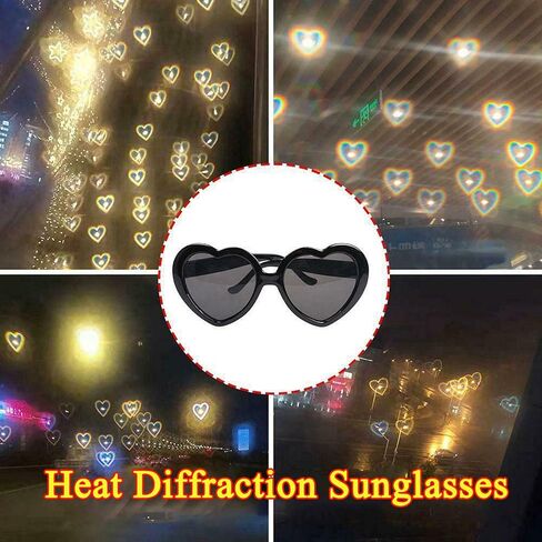 Dollger Heart Sunglasses Heart Effect Diffraction Glasses Festival Accessories Party Rave Lights Glasses Love Gift in Saudi Arabia