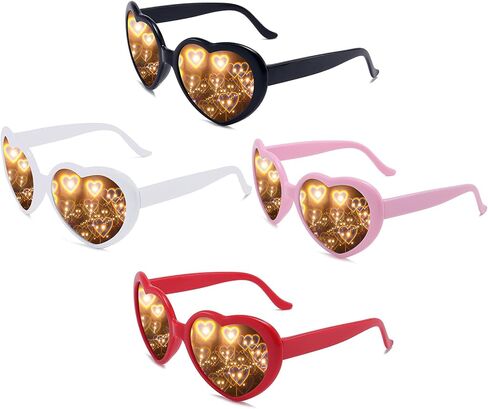Dollger Heart Sunglasses Heart Effect Diffraction Glasses Festival Accessories Party Rave Lights Glasses Love Gift in Saudi Arabia