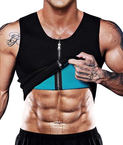 NonEcho Men Sauna Vest Hot Sweat Waist Trainer Corset Neoprene Tank Top Shapewear Slimming Shirt Workout Suit in Saudi Arabia