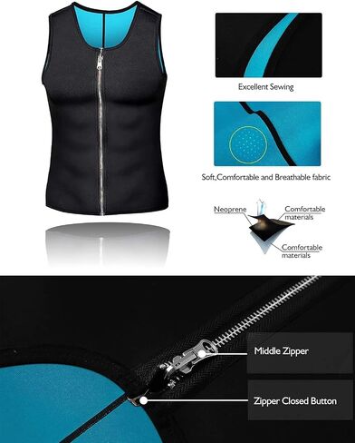 NonEcho Men Sauna Vest Hot Sweat Waist Trainer Corset Neoprene Tank Top Shapewear Slimming Shirt Workout Suit in Saudi Arabia