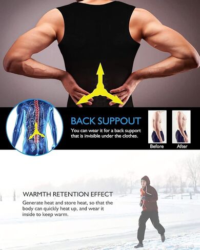 NonEcho Men Sauna Vest Hot Sweat Waist Trainer Corset Neoprene Tank Top Shapewear Slimming Shirt Workout Suit in Saudi Arabia