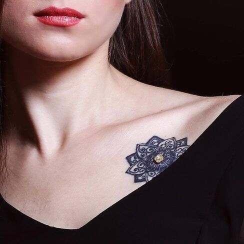 FIFTH CUE 14G CZ Paved & Round CZ Center Rose Blossom 316L Surgical Steel Internally Threaded Dermal Anchor Top in Saudi Arabia