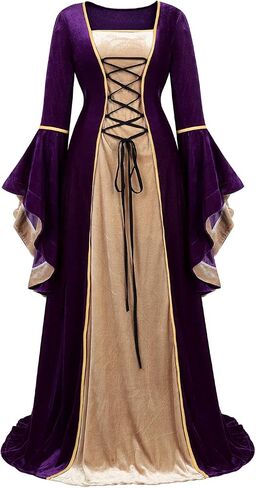AIGASEA Medieval Dresses For Women Black Renaissance Dress Women Costumes Halloween Plus Size Witch Costume in Saudi Arabia