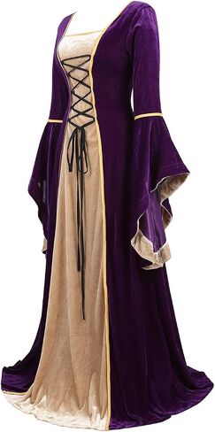 AIGASEA Medieval Dresses For Women Black Renaissance Dress Women Costumes Halloween Plus Size Witch Costume in Saudi Arabia