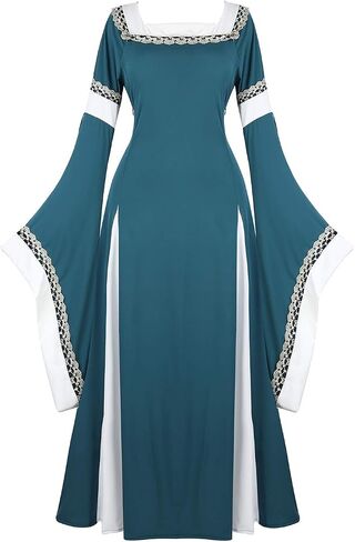 AIGASEA Medieval Dresses For Women Black Renaissance Dress Women Costumes Halloween Plus Size Witch Costume in Saudi Arabia