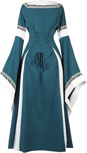 AIGASEA Medieval Dresses For Women Black Renaissance Dress Women Costumes Halloween Plus Size Witch Costume in Saudi Arabia