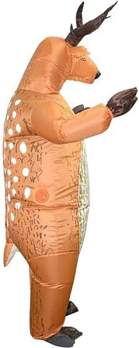 PRETYZOOM Inflatable Reindeer Costume Funny Blow Up Xmas Party Fat Suit Christmas Inflatable Costume Deer Cosplay Fancy Dress Jumpsuit Outfit for Christmas Halloween Decor in Saudi Arabia