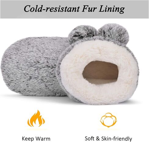 دي ال شبشب نسائي لطيف من الصوف المخملي المنفوش من الميموري فوم احذية منزلية شباشب شتوية in Kuwait